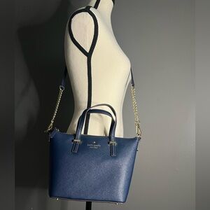 Kate Spade New York Harmony Crossbody Bag Navy Blue/Gold.